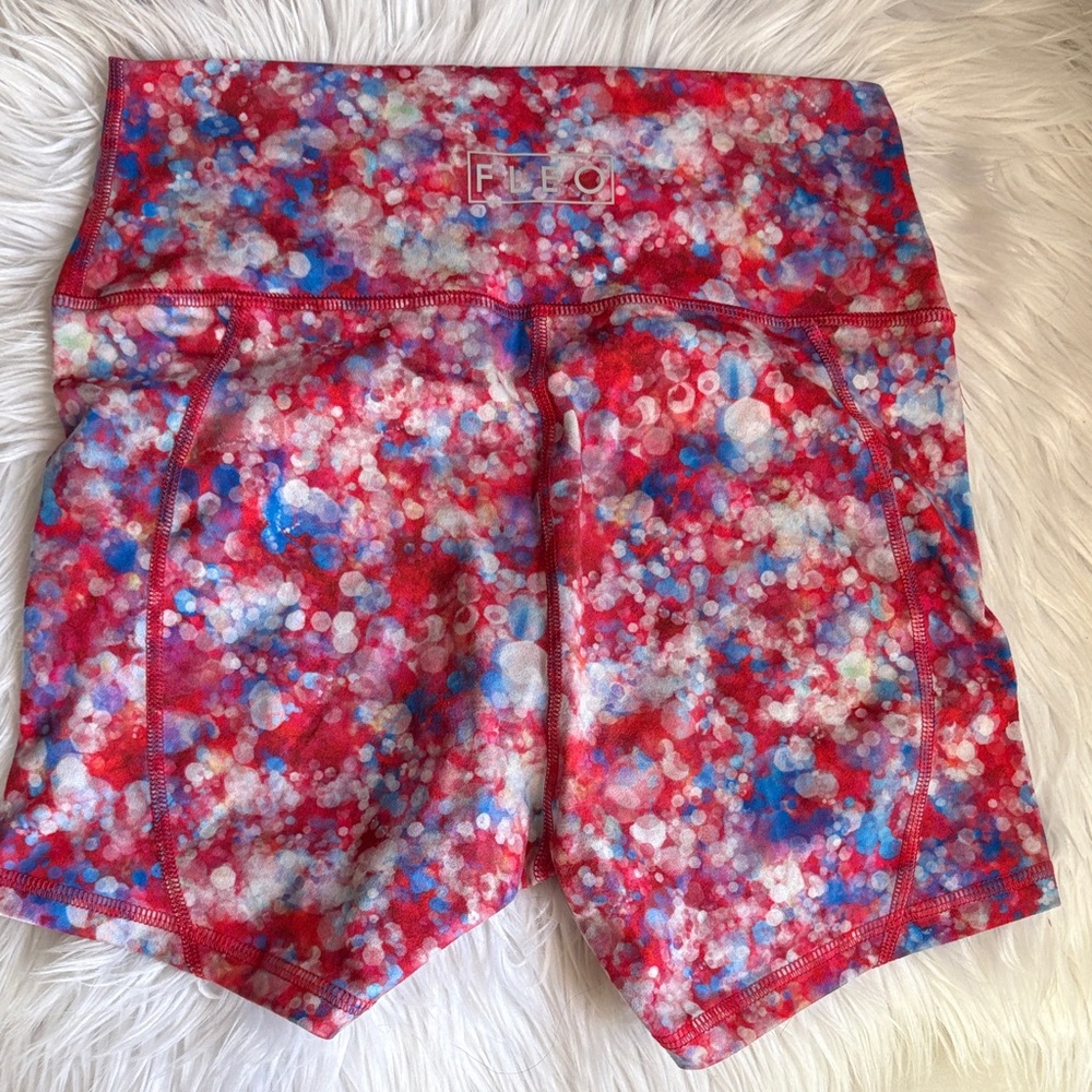 Fleo Women's Red and Blue Athletic Shorts